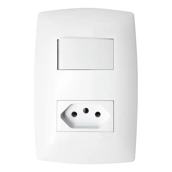 Conjunto Tomada 10a + Interruptor Simples - Blux Linha Home Foto 1