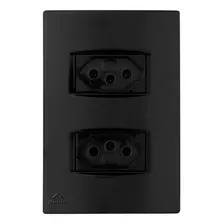Conjunto Tomada Dupla 10a Lisse Black Foto mini 2
