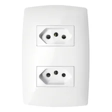 Conjunto Tomada Dupla 20a Branca 4x2 - Blux Linha Home Foto  mini 1