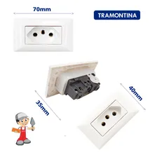 Conjunto Tomada P/ Madeira/m贸veis Aria Branca 20a Tramontina Cor Branco Foto mini 3