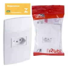 Conjunto Tomada Simples 2P+T 20A 250V Branco Force Line Foto mini 1