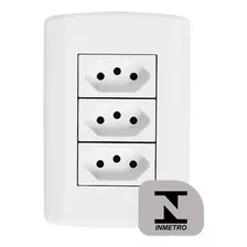 Conjunto Tomada Tripla 10a 250v 4x2 3 Pinos Pluzie Modular Cor Branco Foto  mini 1