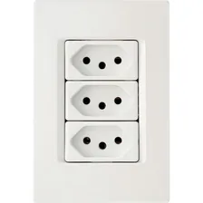 Conjunto Tomada Tripla 20a 4x2 Liz Branco Tramontina Foto mini 1