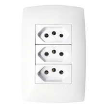 Conjunto Tomada Tripla 20a Branco 4x2 - Blux Linha Home Foto  mini 1