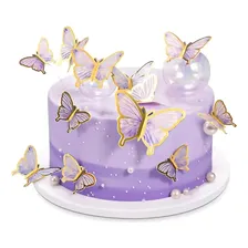 Conjunto Topo Bolo De Borboletas Decoração De Bolo De Festa Foto mini 1