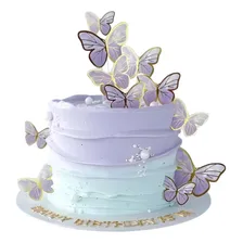 Conjunto Topo Bolo De Borboletas Decoração De Bolo De Festa Foto mini 3