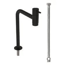 Conjunto Torneira Em Inox Black Bica Média Engate Em Inox Foto mini 1