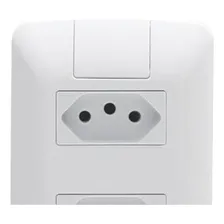 Conjunto Tramontina Aria 4x2 Branco Com Placa 2 Tomadas 10a Foto mini 3