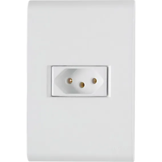 Conjunto Tramontina Liz 4x2 Branco Com Placa (1 Tomada 10a) Foto 1