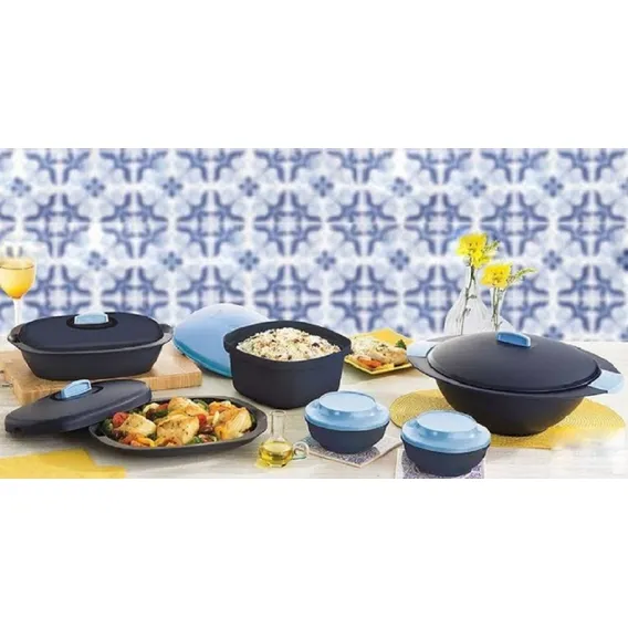 Conjunto Tupperware Kit Actualité Azul 6 Peças Foto 1