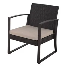 Conjunto Varanda E Jardim 3 Peças Aço Vime Rattan - Square Foto mini 2
