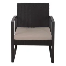 Conjunto Varanda E Jardim 3 Peças Aço Vime Rattan - Square Foto mini 4