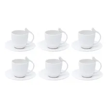 Conjunto XĂcara CafĂ© 85ml Com 6 Porcelana Birds Branco Foto mini 1