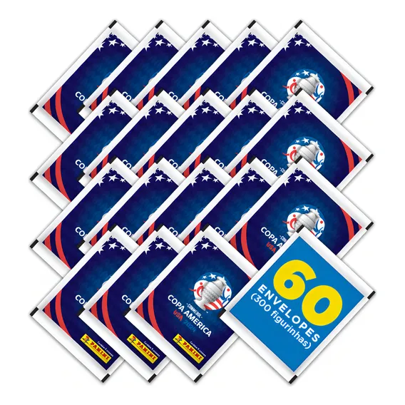 Conmebol Copa América 2024: 60 Envelopes (300 Figurinhas) Foto 1