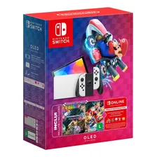 Console Nintendo Switch Oled 64gb Branco Mario Kart 8 Deluxe 3 Meses De Assinatura Nintendo Switch Online Foto mini 1