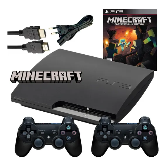 Console Ps3 Slim Minecraft 2 Controles Foto 1