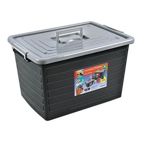 Container Organizador 50 Lts Cor Preto Foto 1