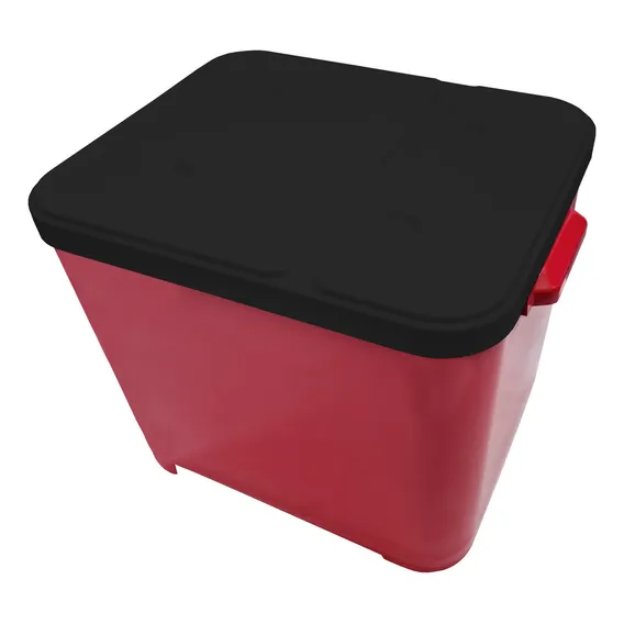 Container Porta Ração Canister 15kg Tampa Black Furacão Pet Cor Vermelho Foto 1