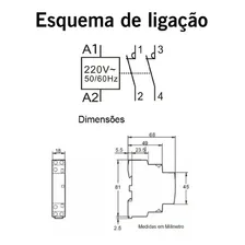 Contator Modular Chave Bipolar 25a 2na 2 Polos 220V Contatora Exatron Lect4000 Foto mini  2