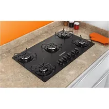 Continental KC5GP Preto 127V/220V Cooktop 5 Bocas a Gás de Vidro Temperado Foto mini 4