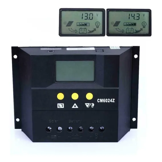 Controlador Carga Painel Solar Pwm 60a 12/24v Cm6024z Foto 1
