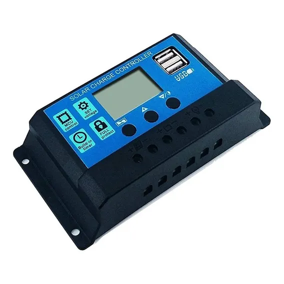 Controlador De Carga Solar Fotovoltaico Pwm Rbl-10a Lcd 10a Foto 1
