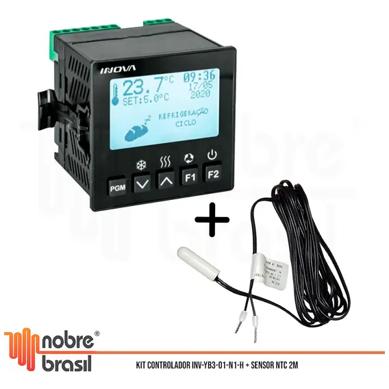 Controlador Temperatura Câmara Inv-54101 + Sensor Ntc 2mt Foto 1
