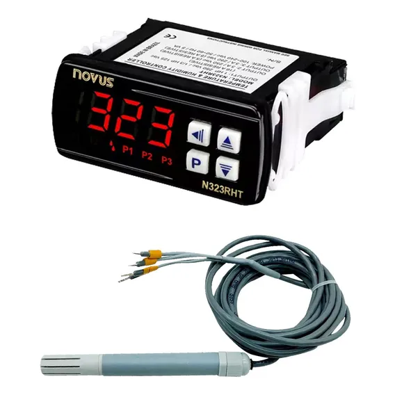 Controlador Temperatura Umidade N323 Rht + Sensor Novus Kit Bivolt Foto 1
