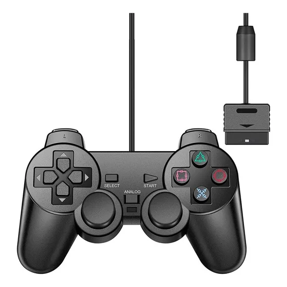 Controle Joystick Controle Para Playstation Kapbom Controle Para Playstation 2 Ps2 Preto Foto 1