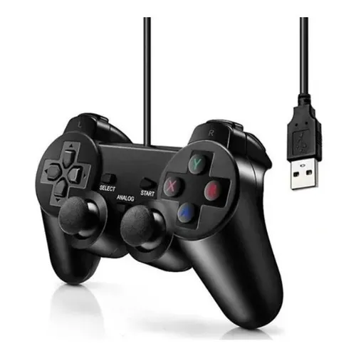 Controle Pc Gamer Usb Dual shock Vibração Ps3 Cor Preto Foto 1