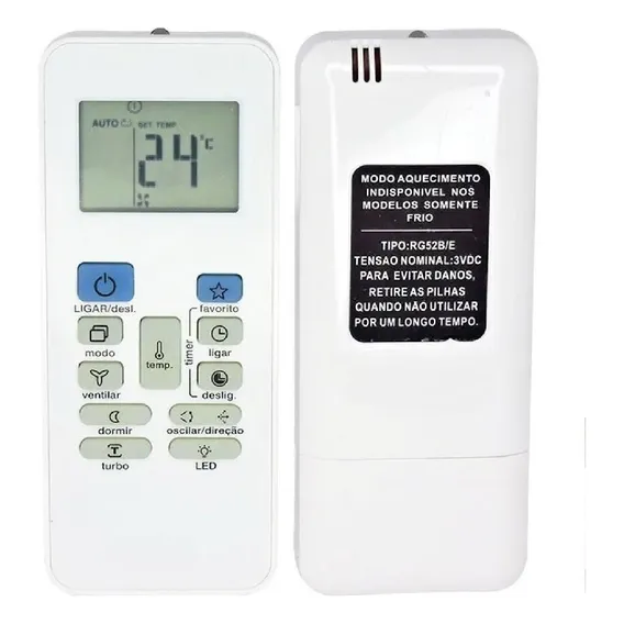Controle Remoto Ar Condicionado Springer / Carrier Rg52b/e Foto 1