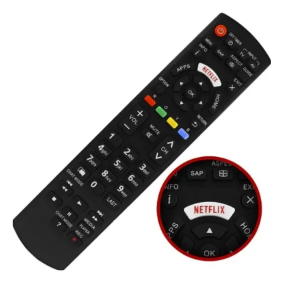 Controle Remoto CompatÃvel Tv Panasonic Netflix Tc-40cs600b Foto 1