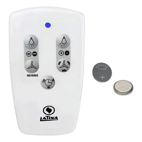 Controle Remoto Ventilador Latina Luz Azul Led Azul + Pilha Foto 1