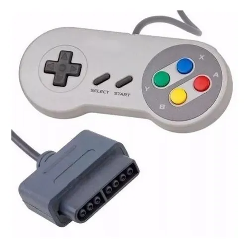 Controle Super Nintendo Snes Famicom Pronta Cor Cinza Claro Foto 1