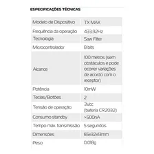 Controle Transmissor Tx Max Preto 433mhz 8 Bits - Garen Foto mini  3