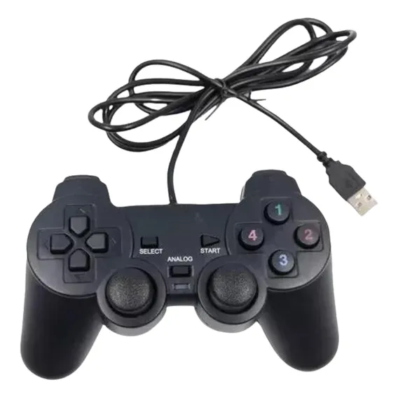 Controle Usb Para Pc Computador Notebook Joystick Dualshock Cor Preto Foto 1