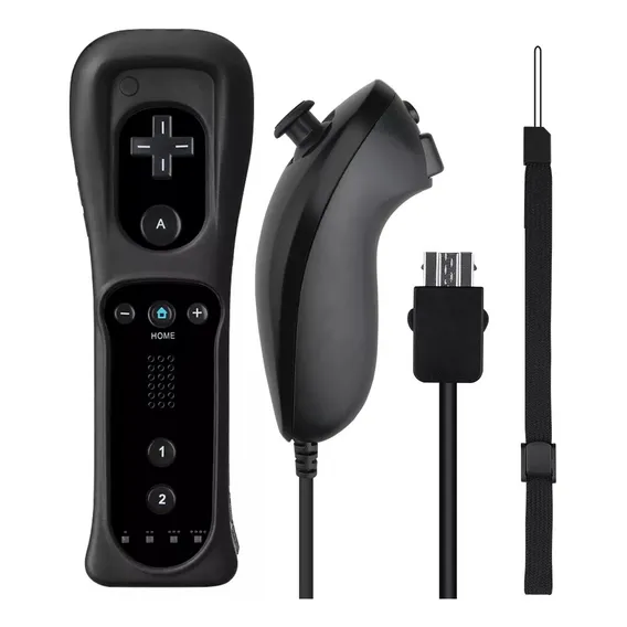 Controle Wii Remote Plus Nunchuk Compatível Nintendo Wii Cor Preto Foto 1