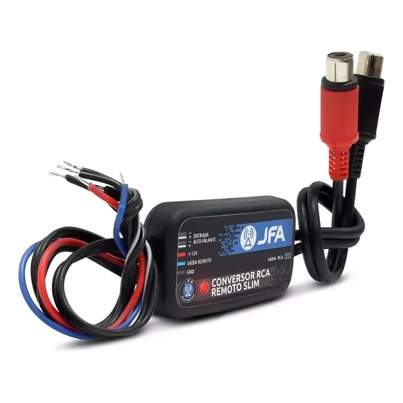 Conversor Fio Para Rca Remoto Slim 12v Jfa Automotivo Cd Dvd Foto 1