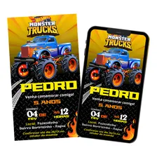 Convite Aniversário Digital Virtual Monster Trucks Foto mini 1