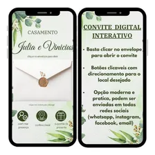 Convite Casamento Digital Personalizado Interativo Floral Foto  mini 1