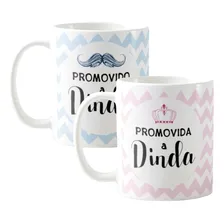 Convite De Batismo Padrinhos Kit Presente 2 Canecas + Caixa Cor Dindo E Dinda Foto mini 1