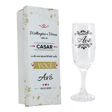 Convite Individual Av么 Ou Av贸 Casamento Ta莽a Vidro Foto mini 1