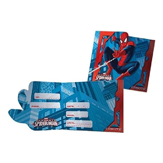 Convite Regina Convite Homem Aranha Homem Aranha X 1u - Azul Foto 1
