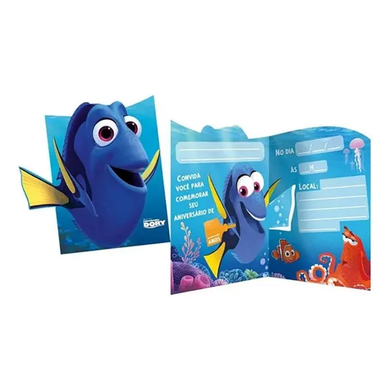 Convite Regina Procurando Dory X 1u - Azul Foto 1