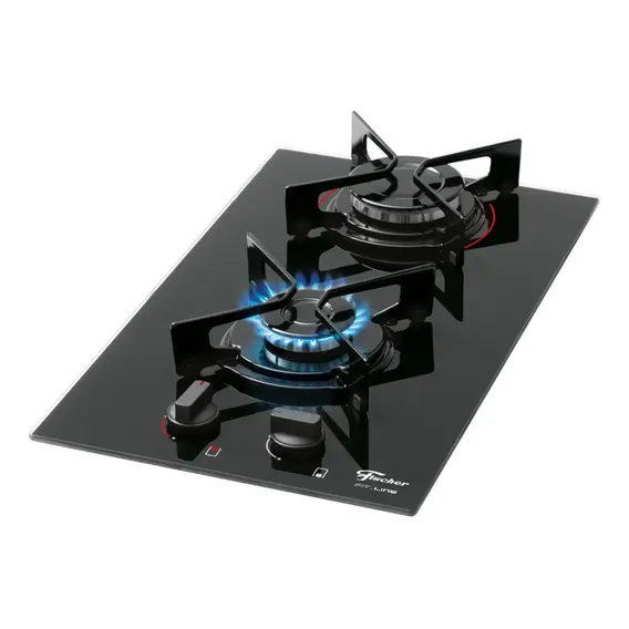 Cooktop 1 Boca Fischer Fit Line Vidro Tripla Chama Preto Foto 1