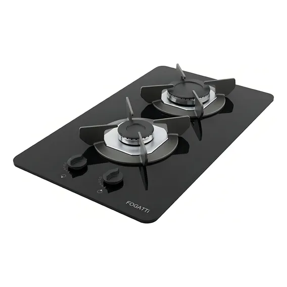 Cooktop 2 Bocas Safe Vidro Preto 27001201 - Fogatti Foto 1