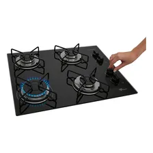 Cooktop 4 Bocas A Gás Fischer Fit Line Preto Bivolt Foto mini 2