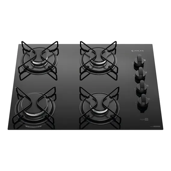 Cooktop 4 Bocas Atlas Agile Up Mesa Vidro Mega Chama Bivolt Foto 1
