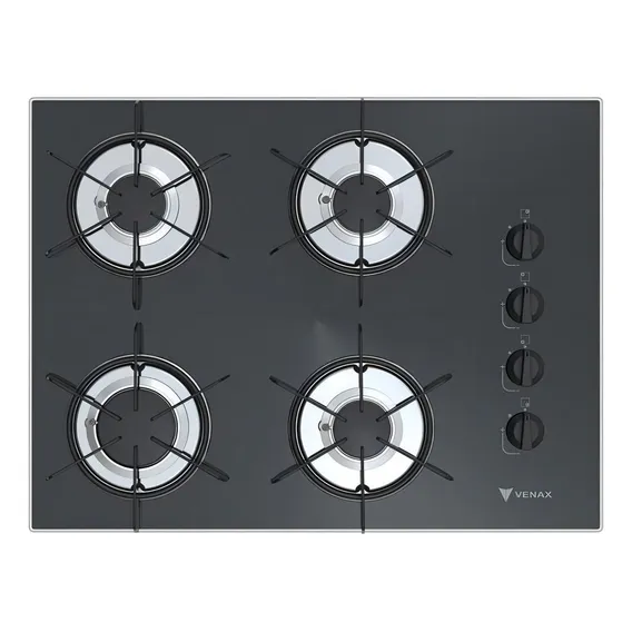 Cooktop 4 Bocas Venax Volare Preto Gas Glp Foto 1