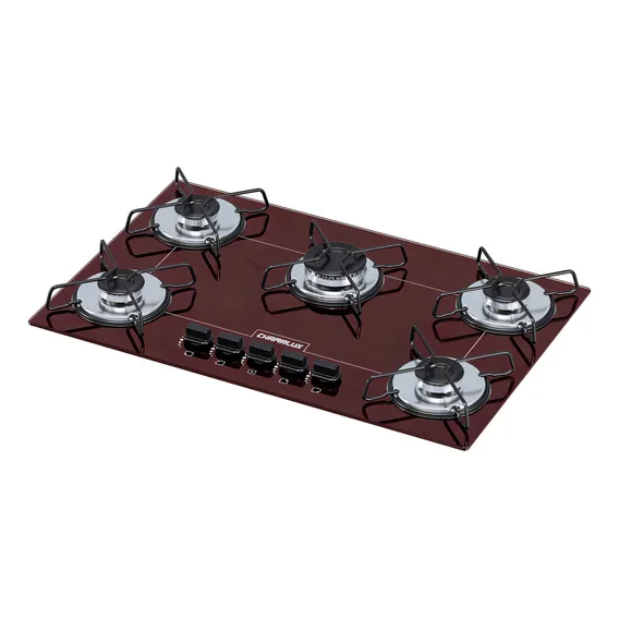 Cooktop 5 Bocas Chamalux Ultra Chama Trempe Aramada Cor Marrom Foto 1